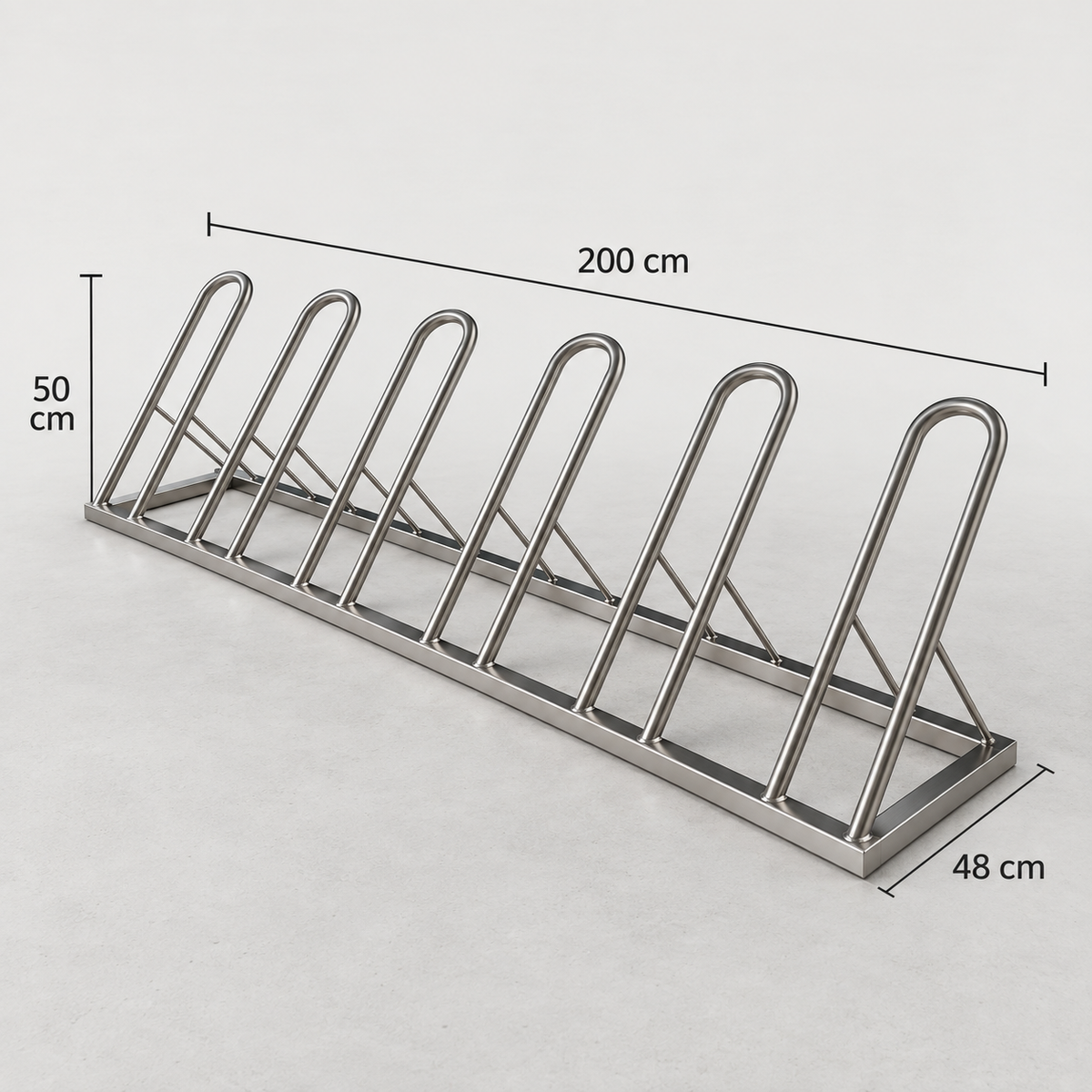 Bicicletero inoxidable.