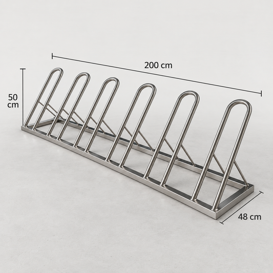Bicicletero inoxidable.