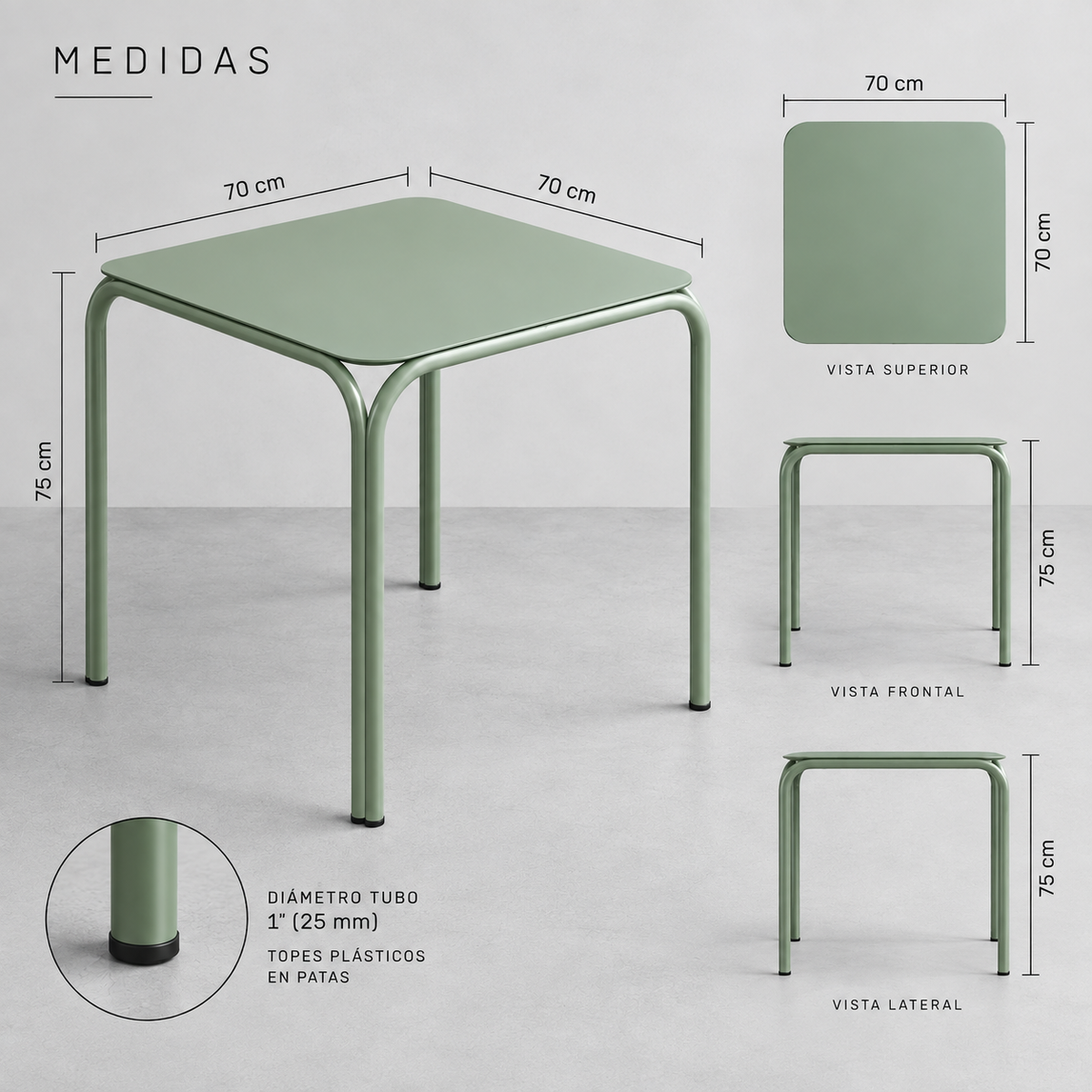 Mesa tubular curva