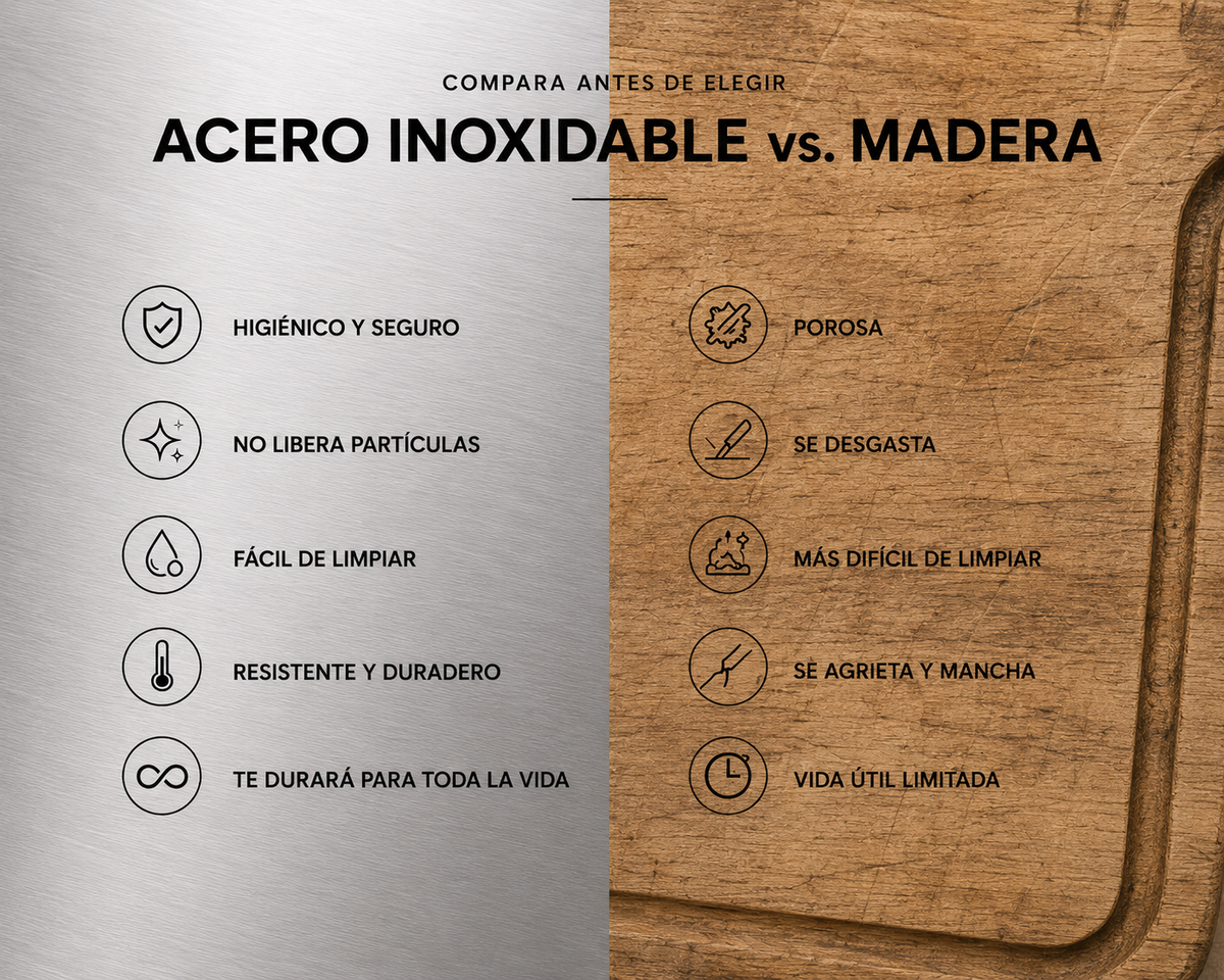 Tabla para picar inoxidable