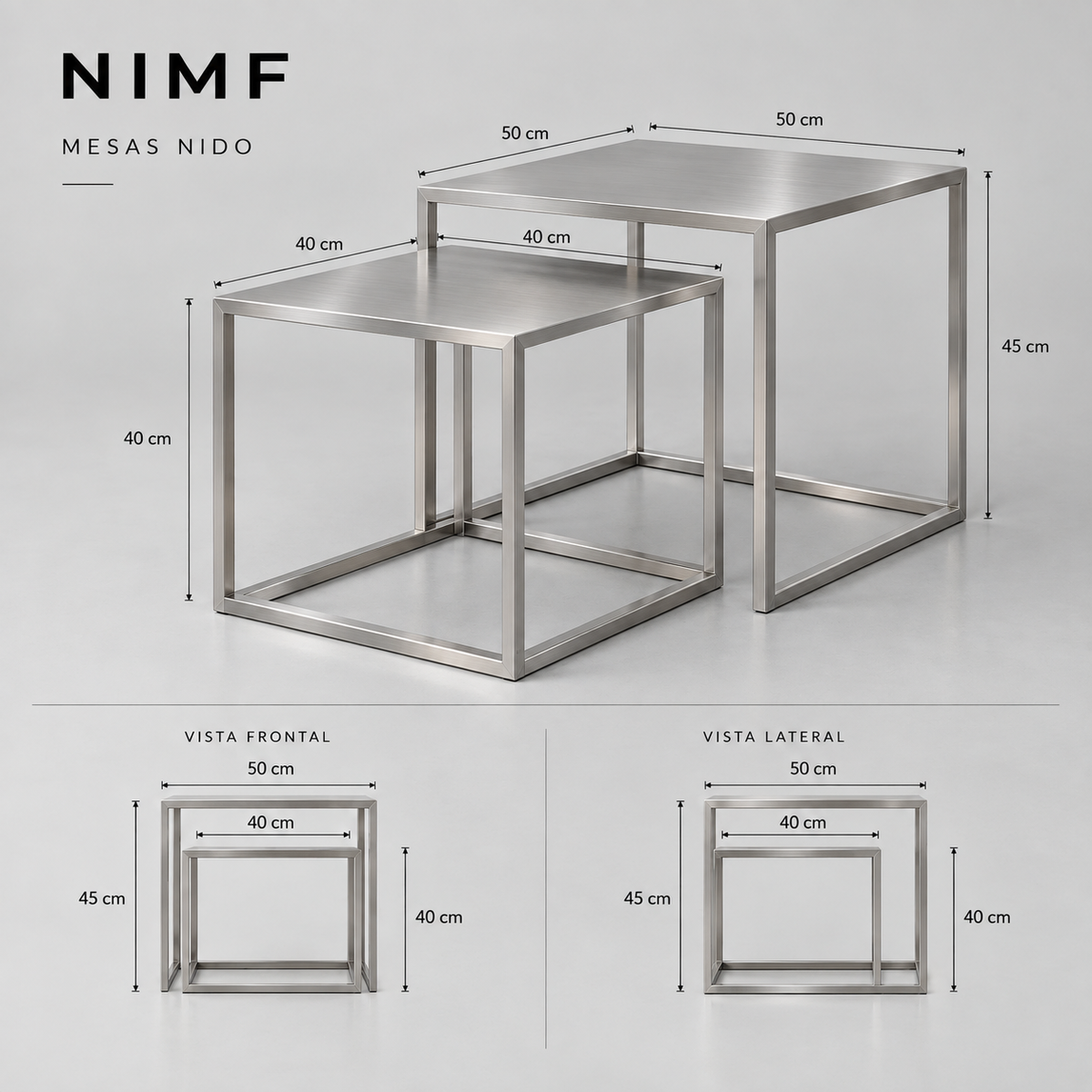 Mesa nido inoxidable
