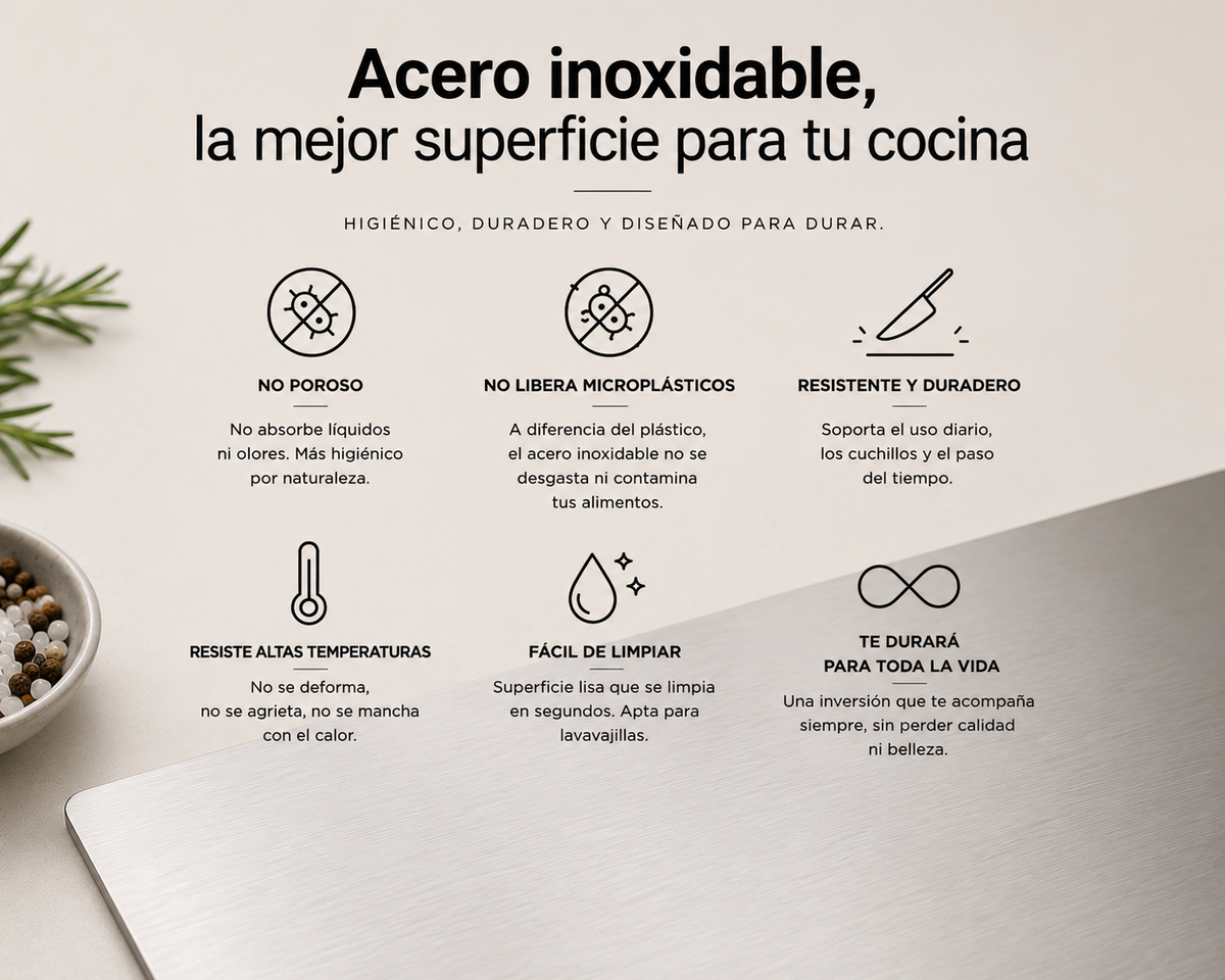 Tabla para picar inoxidable